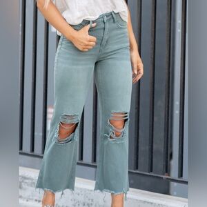 Velvet Light Blue Distressed Denim Pants